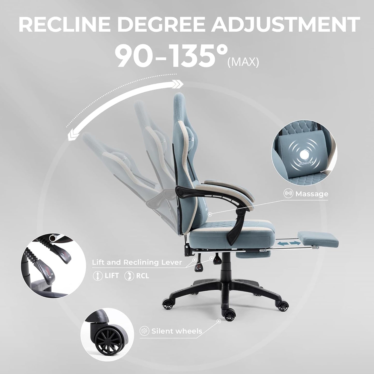 Gaming Chair Breathable Fabric Computer Chair with Pocket Spring