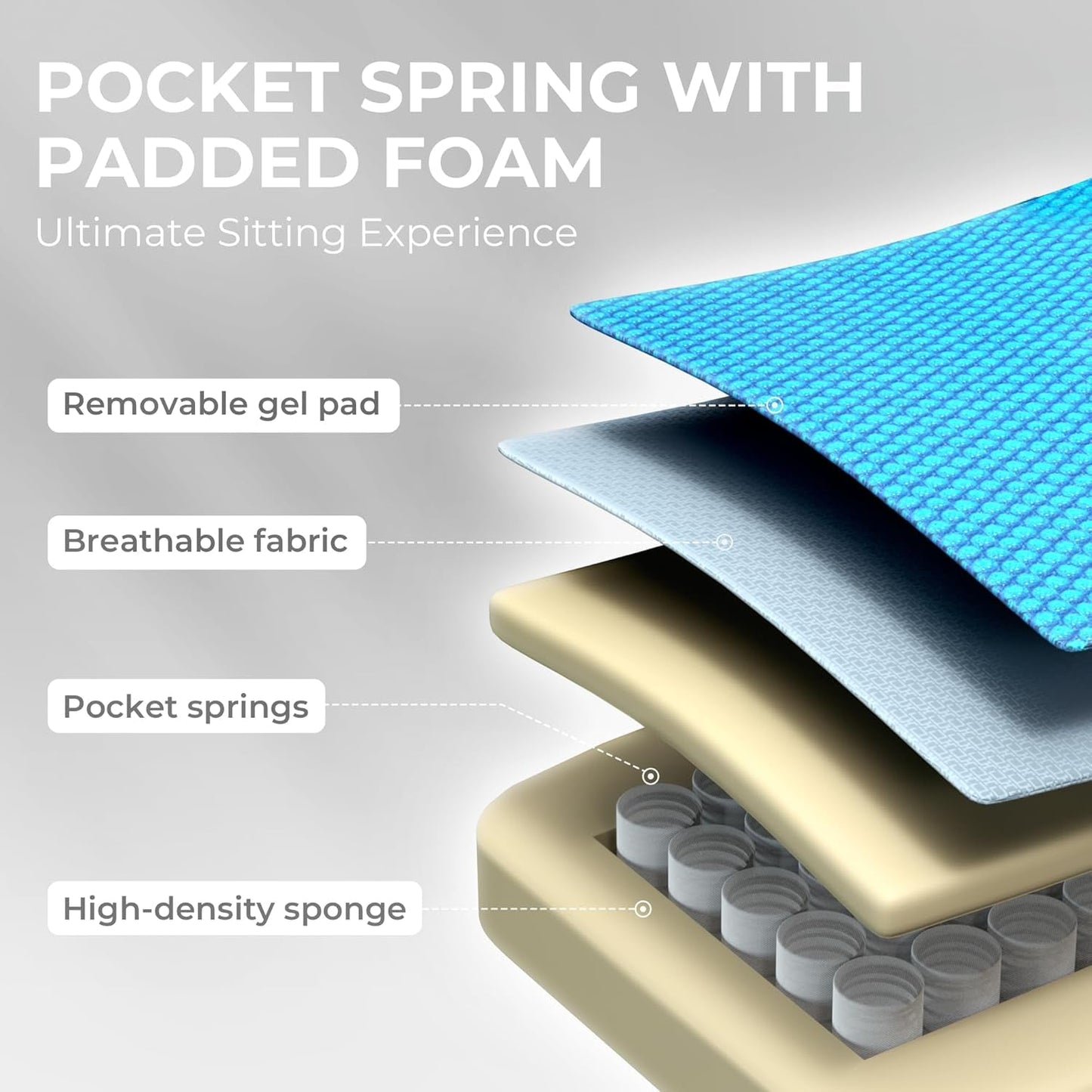 Gaming Chair Breathable Fabric Computer Chair with Pocket Spring