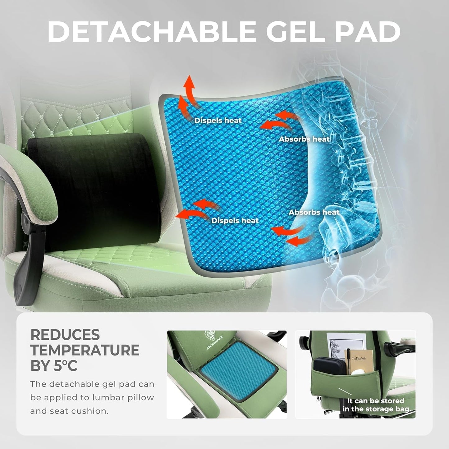 Gaming Chair Breathable Fabric Computer Chair with Pocket Spring