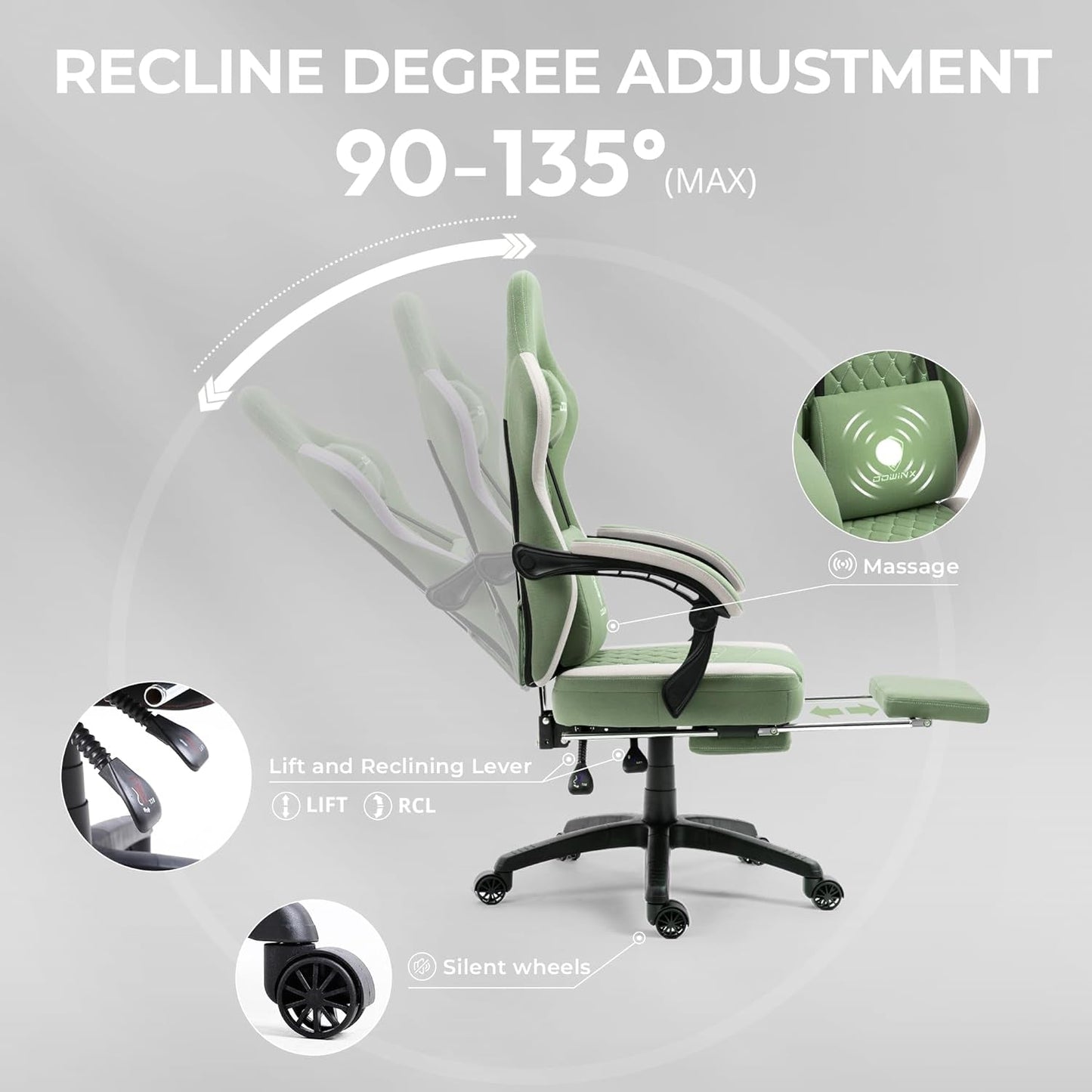 Gaming Chair Breathable Fabric Computer Chair with Pocket Spring