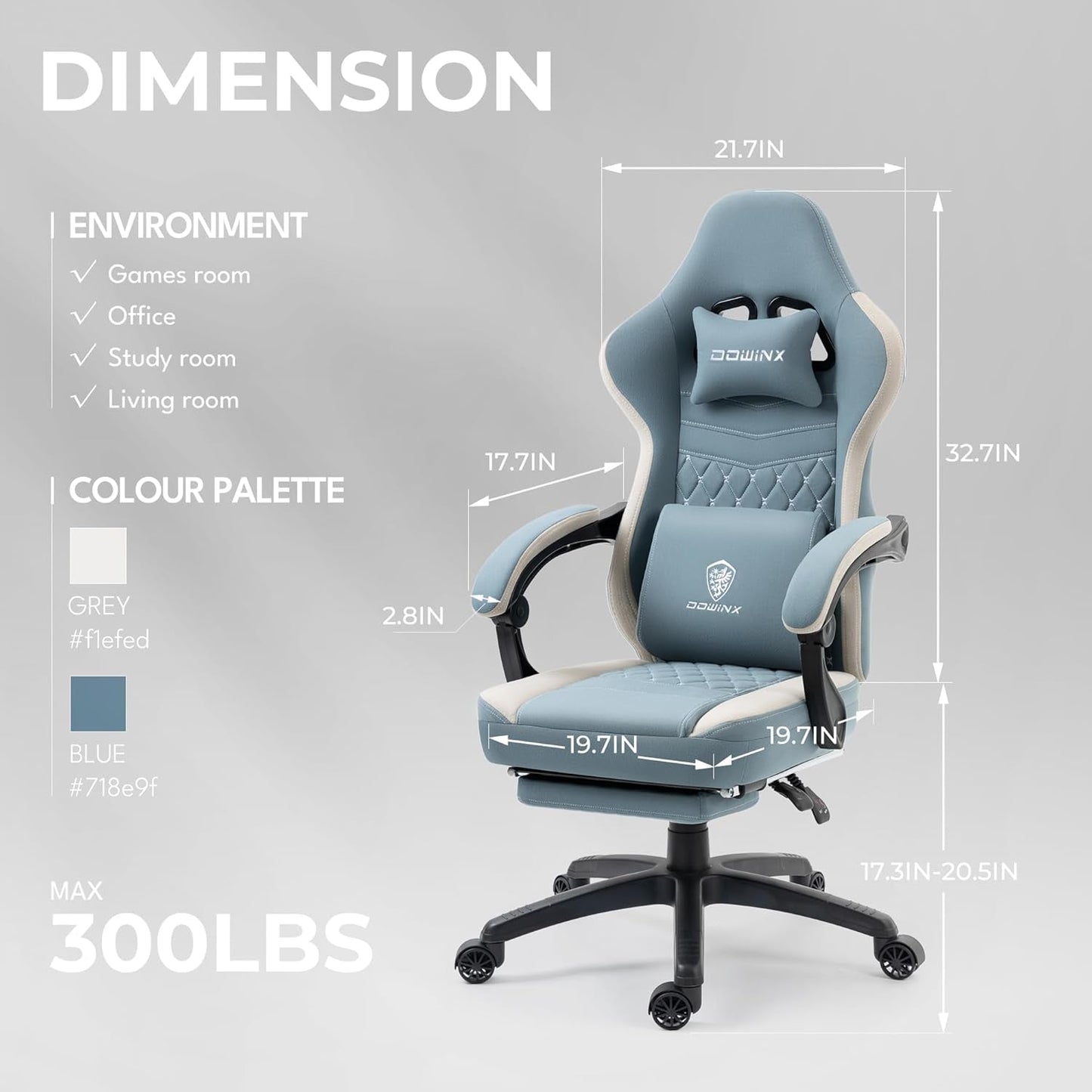 Gaming Chair Breathable Fabric Computer Chair with Pocket Spring