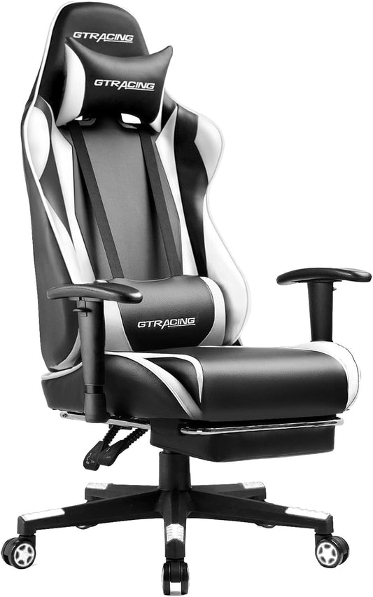 Gaming Chair with Footrest, Ergonomic Computer Game Desk Chair