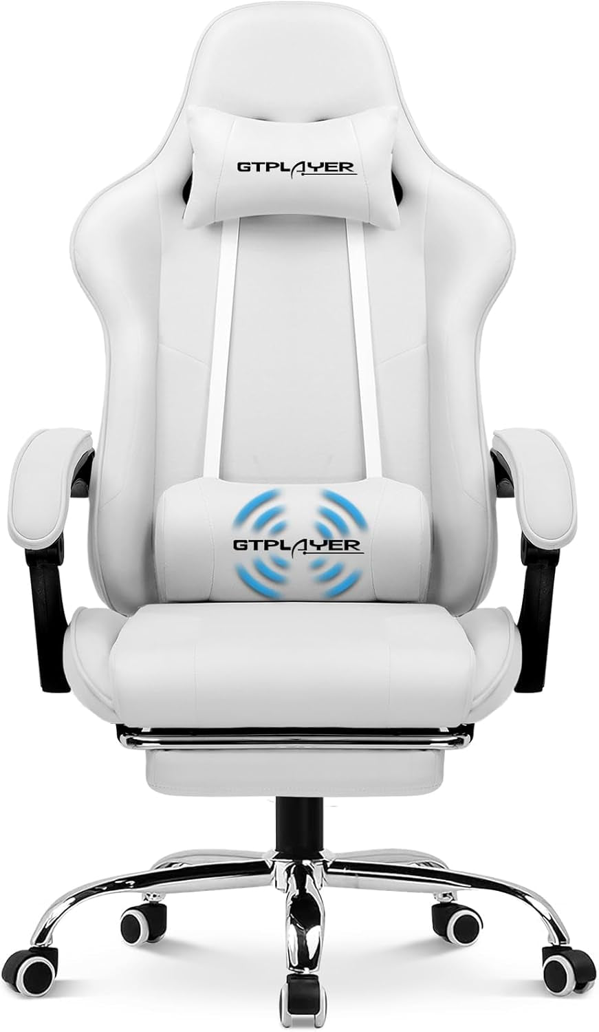 Gaming Chair with Footrest, Computer Chair with and Lumbar Support
