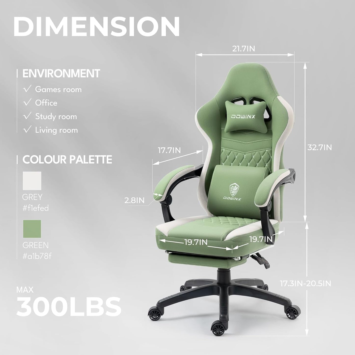 Gaming Chair Breathable Fabric Computer Chair with Pocket Spring