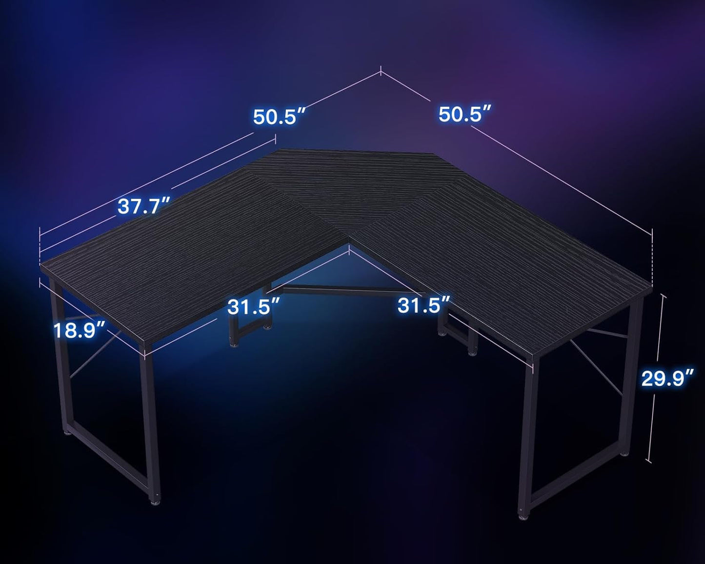 L Shaped Gaming Desk, Corner Desk Gaming Table for Home Office