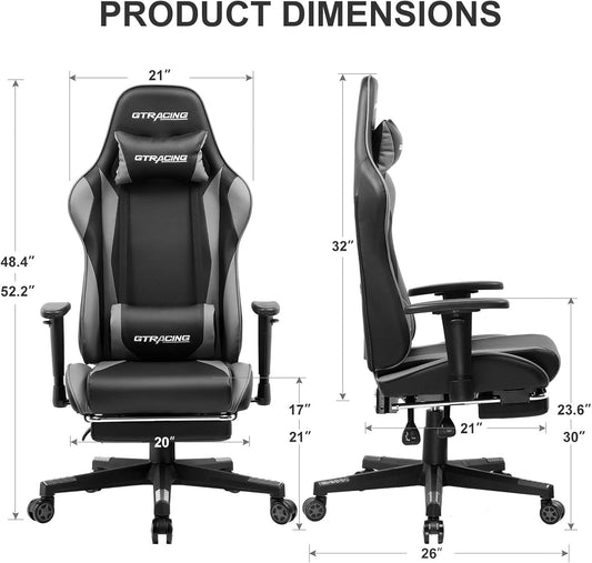 Gaming Chair with Footrest, Ergonomic Computer Game Desk Chair