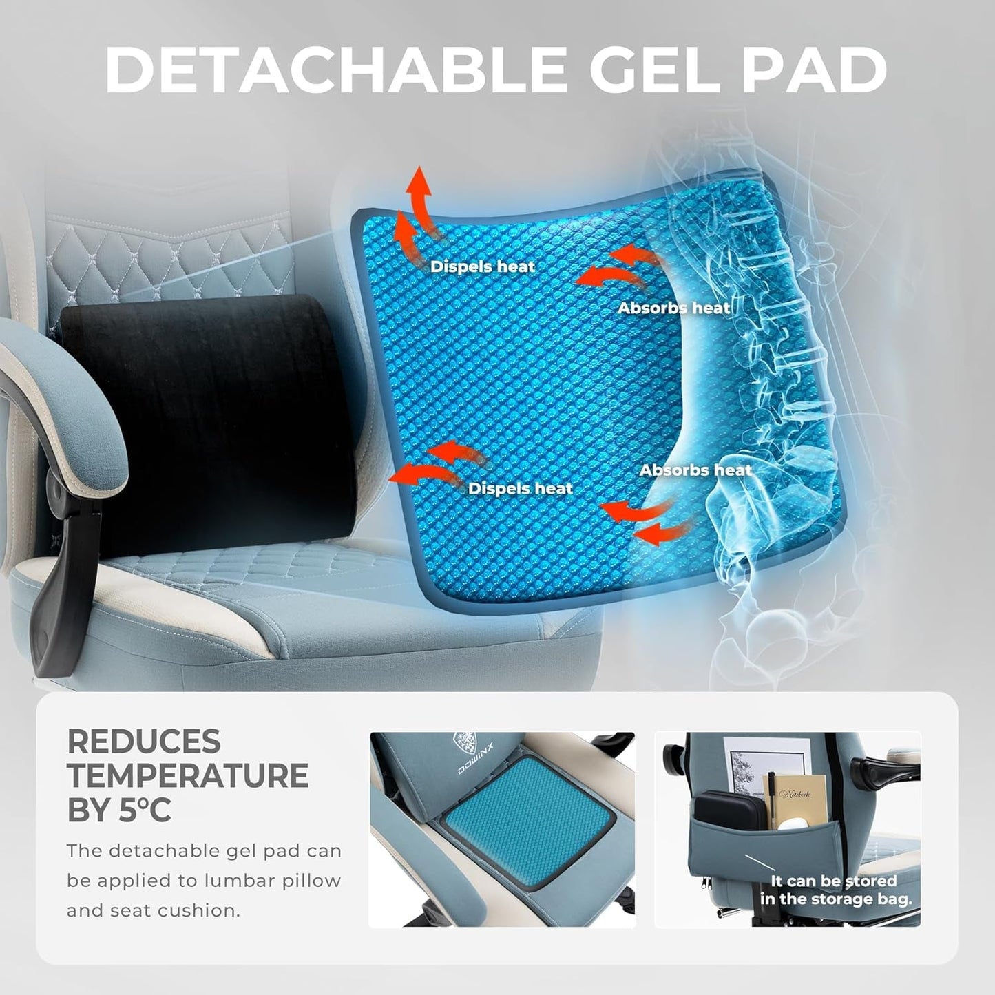Gaming Chair Breathable Fabric Computer Chair with Pocket Spring