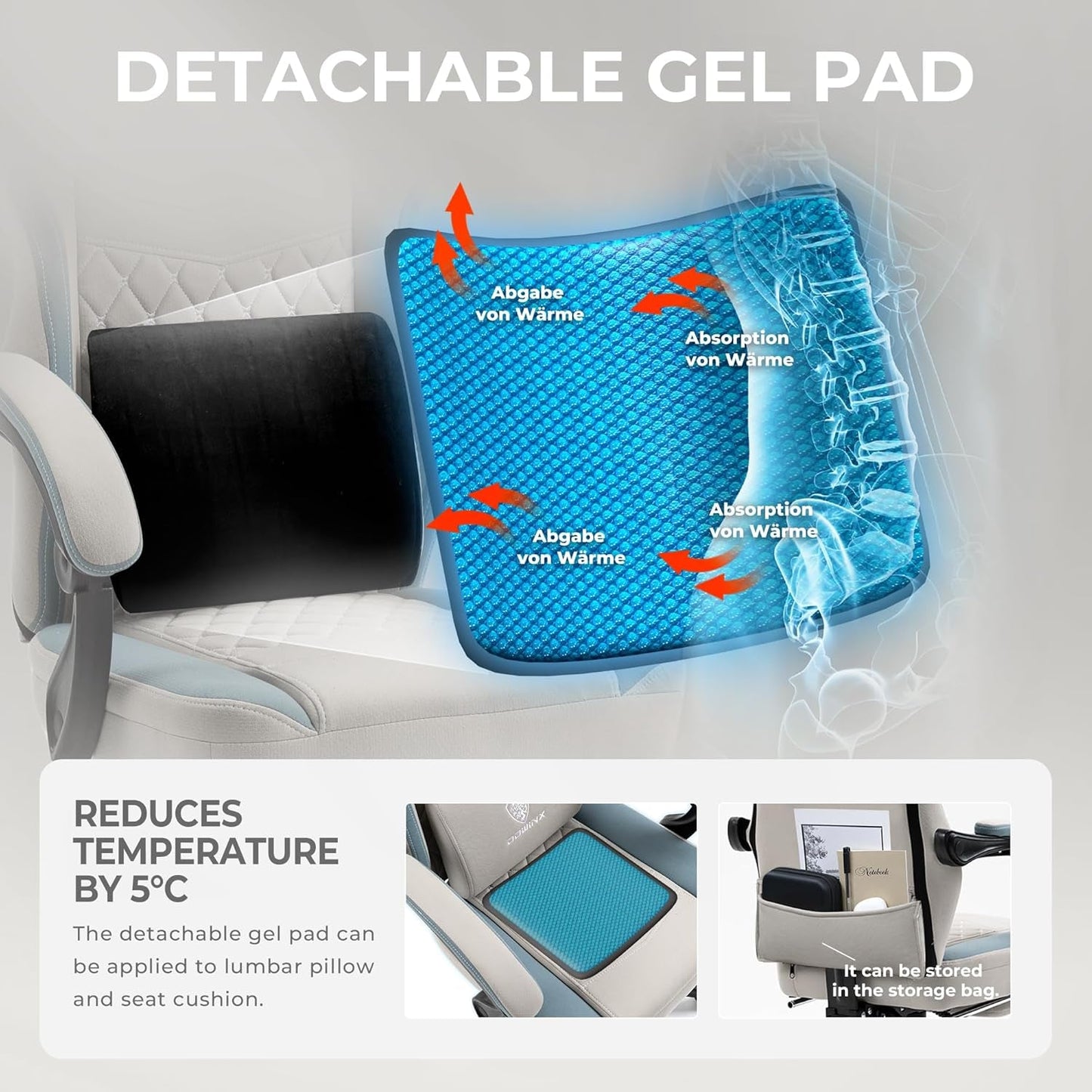 Gaming Chair Breathable Fabric Computer Chair with Pocket Spring