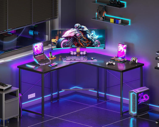L Shaped Gaming Desk, Corner Desk Gaming Table for Home Office