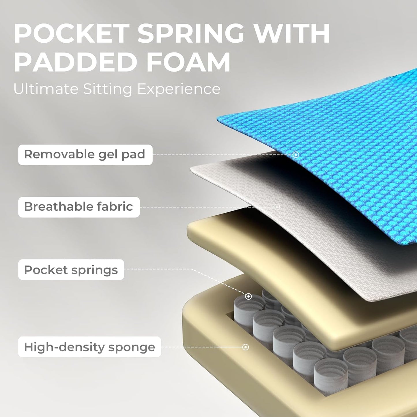 Gaming Chair Breathable Fabric Computer Chair with Pocket Spring