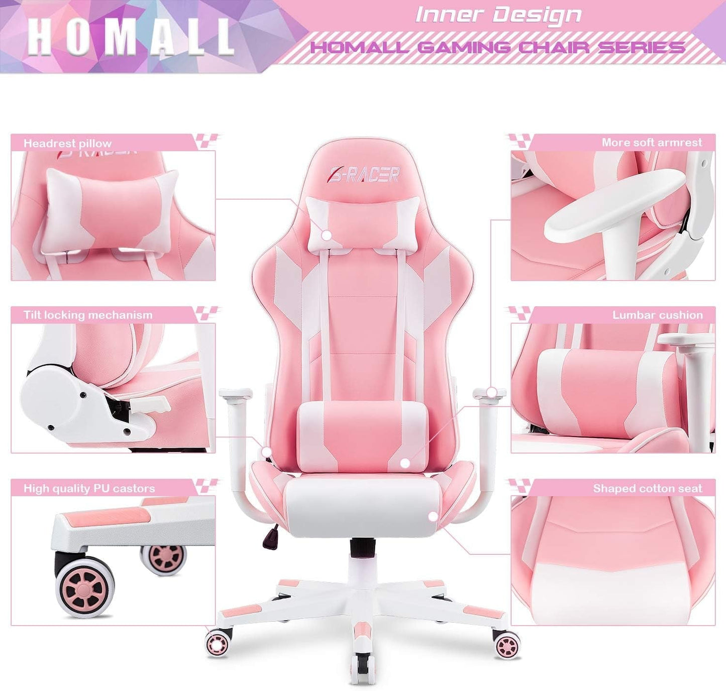 Gaming Chair Office Chair High Back Computer Chair Leather Desk Chair