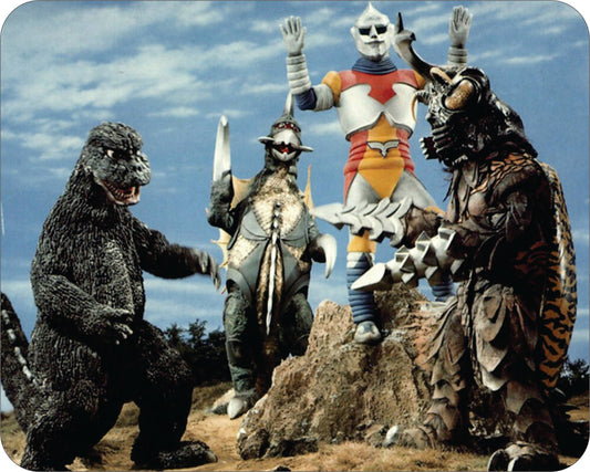 Godzilla and Three of His Buddies Fun Art Mouse Pad