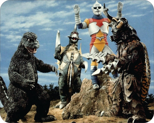 Godzilla and Three of His Buddies Fun Art Mouse Pad